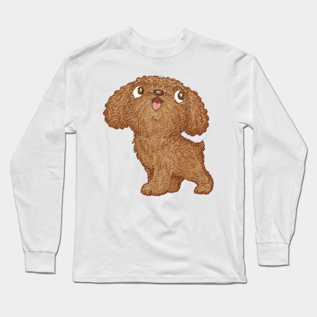 Toy-Poodle walking Long Sleeve T-Shirt by sanogawa